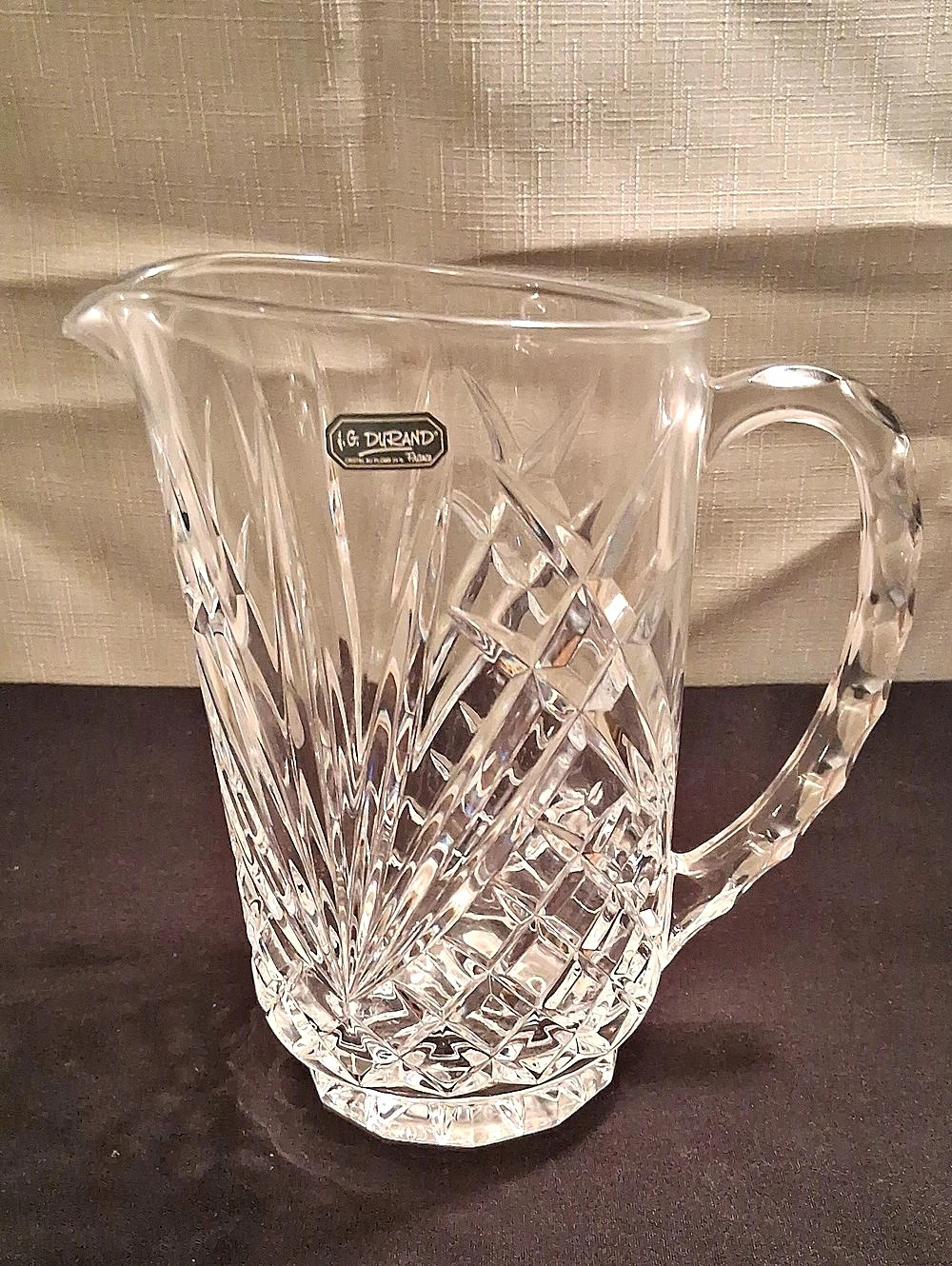 J.G. Durand Cut Crystal Glass Pitcher